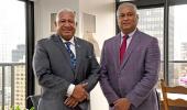 Fijian Prime Minister Hon. Voreqe Bainimarama with Fiji's PRUN His Excellency Satyendra Prasad after the meeting today.